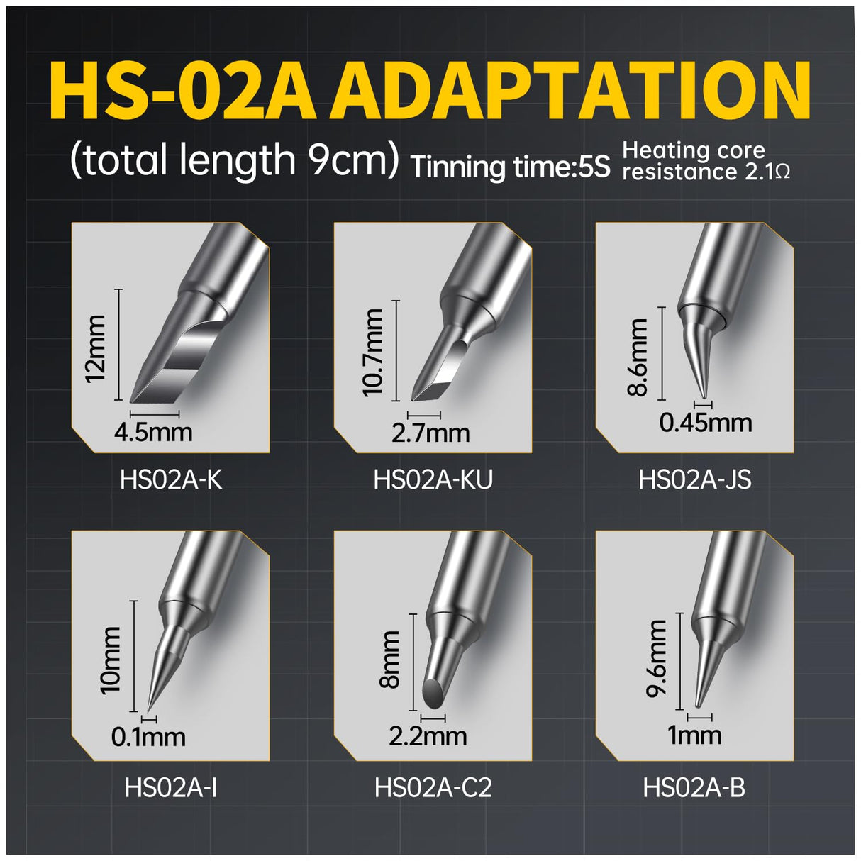 FNIRSI HS-02A 100W Portable Soldering Iron Kit, 212-842℉, Pre-set 3 Groups Temperature, 6 F245 Soldering Tips, Smart Digital Soldering Iron Pen Tool for Electronics Precision Repair FNIRSI