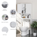 Meilocar Over The Toilet Storage Cabinet, Bathroom Storage Organizer Over Toilet, Space Saver W/Adjustable Shelf & Open Storage Shelf, White Meilocar
