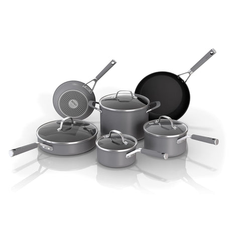 Ninja Pots and Pans Set Non Stick | Comfort Grip 10-Piece Cookware Set with NeverStick | Frying Pan, Sauce Pan With Lid, Stock Pot with Lid, Nonstick, Dishwasher Safe, Oven Safe to 400°F, CW69010 Ninja