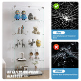 Fetuero Glass Display Cabinet,5 Shelves Double Door LED Lights Curio Cabinet for Collection with Wheels, 74.8" High Glass Display Case for Living Room Bedroom Playroom Office,White Fetuero