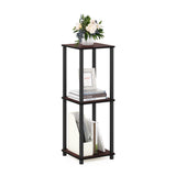 Furinno Turn-N-Tube End Table Corner Shelves, Set of 2, Dark Cherry/Black Furinno