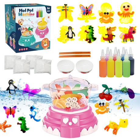 Aqua Fairy Water Gel Kit for Kids,Magic Elf Toy Kits,Cooking Set for Kids,Food Play,Water Pets,DIY Squishy Maker Set - Fun Summer DIY Craft Kit, Birthday Gifts & Party Favors for Boys & Girls(Pink) Yichushisu