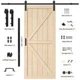 ARK DESIGN 36 x 84 Inch Barn Door with 7FT Sliding Barn Door Hardware Kit Included, Solid Wood DIY Dyeing Sliding Door, Pre-Drilled, Simple Assembly Required ARK DESIGN