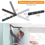 Neoteck Aluminum Digital Angle Finder Protractor 225° 16 inch Backlit LCD Digital with Horizontal and Vertical Bubble - Black Neoteck