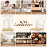 Giantex Wooden Dining Chairs Set of 4, Kitchen Chairs w/Rubber Wood Frame, High & Curved Slatted Backrest, Modern Armless Chairs, Farmhouse Accent Side Chairs for Dining Room Living Room Giantex