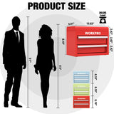 WORKPRO Mini Metal Tool Box with 2 Drawers and Top Storage, Small Tool Chest with PVC Liners and PP Feet Pads, Cold Rolled Steel Toolbox with Magnetic Tab WORKPRO