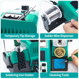 YIHUA 982 Precision Soldering Iron Station Kit with Digital LCD Display, 210 Soldering Tip Cartridge Compatible, Solder Wire Dispenser and, 4 Memory Channels, Auto Shutdown, Rapid Heating YIHUA