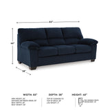 Signature Design by Ashley SimpleJoy Contemporary Sofa for Living Room, Blue Signature Design by Ashley