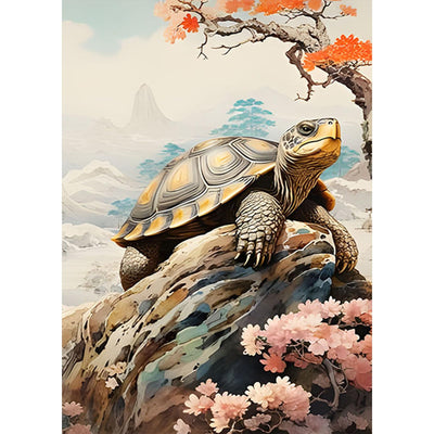 SENQAO Sea Turtle Diamond Painting Kits for Adults Beginners - 5D Animal Full Drill Round Diamond Art Kits Flower Tree Diamond Dots Paintings with Diamonds Gem Art Picture Crafts Home Decor 30x40cm