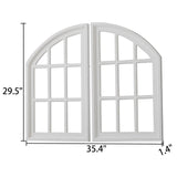 Sintosin Rustic Arch Window Frame Wall Decor 30 X 36 Inch, Set of 2 Wall Hanging Distressed White Farmhouse Window Frame, Handmade Wooden Window Pane for Living Room Entryway Sintosin