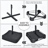 Tangkula 10 Piece Patio Rattan Dining Set with 15Ft Double-Sided Umbrella, Outdoor Heavy Duty Acacia Wood Table and Stackable Wicker Chairs Set, Umbrella with Weighted Base Tangkula