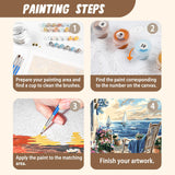 XTCIXAL Landscape Paint by Numbers Kit for Adults, Beach Paint by Number for Adults, Beginners Acrylic Canvas Painting Kits for Home Wall Decor 16x20 Inch XTCIXAL