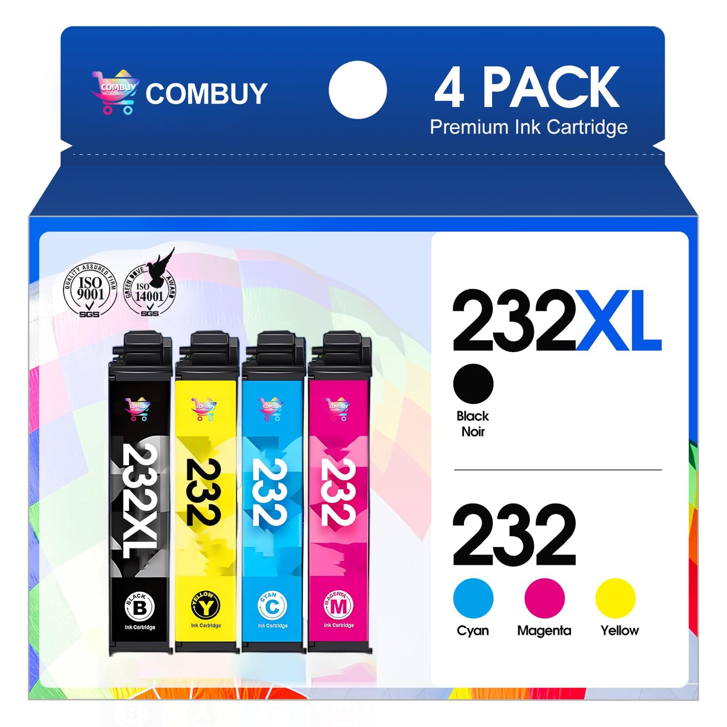 232XL 232 Ink Cartridge Remanufactured Replacement for Epson 232XL Ink Cartridges Combo Pack T232 232 XL 232 Ink Cartridge for Expression Home XP-4200 XP-4205 Workforce WF-2930 WF-2950 Printer (4Pack)