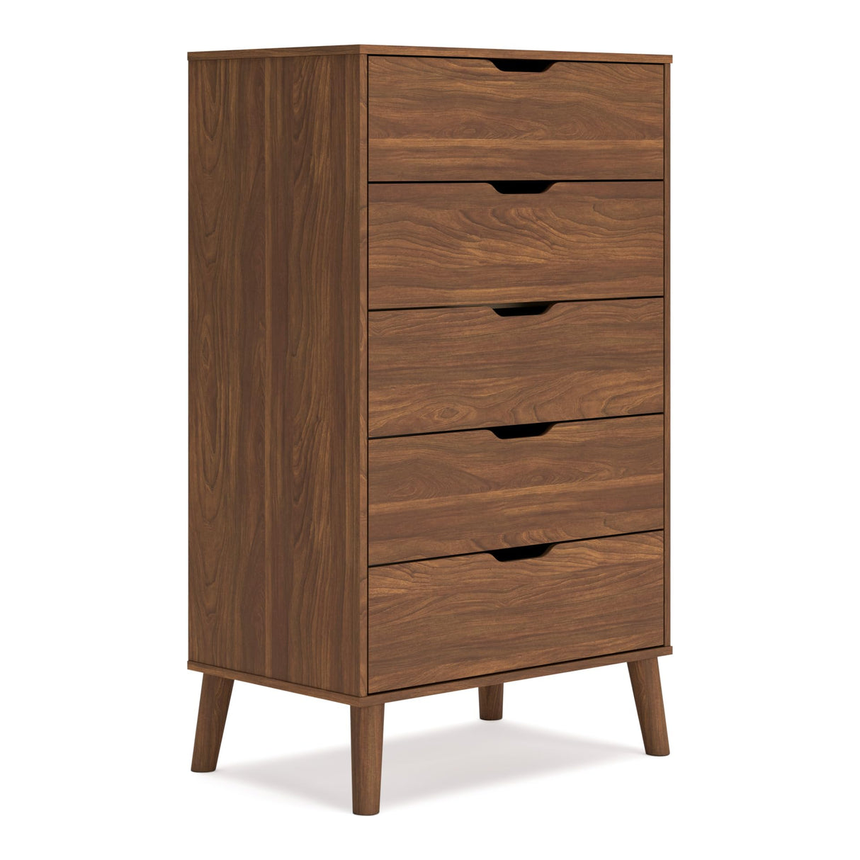 Signature Design by Ashley Fordmont Mid-Century Modern 5 Drawer Chest with Safety Stop for Bedroom, Dark Brown Signature Design by Ashley