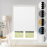 Blackout Shades Cordless Blinds Cellular Fabric Blinds Honeycomb Door Window Shades 34x64, White-White Grandekor