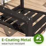 AECOJOY Outdoor Metal Dining Chairs, 4 Pieces Outdoor Patio Dining Chair with Armrest, Stackable Arm Chairs with Heavy-Duty E-Coating Metal Frame for Balcony, Garden, Set of 4 AECOJOY