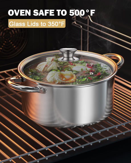 Cook N Home 4-Piece 8 Quart Multipots, Stainless Steel Pasta Cooker Steamer Cook N Home