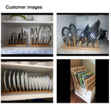 INNERNEED Bamboo Wooden Plate Racks Dish Stand Holder Kitchen Storage Cabinet Organizer for Dish/Plate/Bowl/Cup/Pot Lid/Cutting Board (Pack of 2) INNERNEED