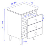 Walker Edison Traditional Wood 3 Drawer Nightstand Side Table Bedroom Storage Drawer and Shelf Bedside End Table, 18 Inch, Walnut Walker Edison