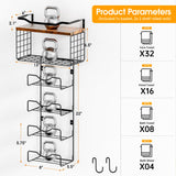 Towel Racks for Bathroom,Towel Rack Wall Mounted, 6 Tier Rolled Or Folded Towel Holder with Floating Shelves, Bathroom Towel Holder for Bath, Hand Towels,Metal and Wood LIDTOP