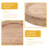 OSALADI 2pcs Rustic Wooden Candle Holder Farmhouse Tealight Candle Plate Pillar Candle Tray Coffee Table Centerpieces Plant Saucer Succulent Pot Wood Discs OSALADI