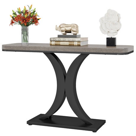 LITTLE TREE Industrial Entryway Console Table, Compact Foyer Hallway Accent Table for Small Space LITTLE TREE