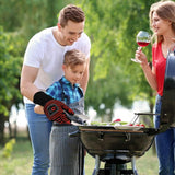 OURCAMP BBQ Gloves, 1472 Degree F Heat Resistant Grilling Gloves Silicone Non-Slip Oven Gloves Long Kitchen Gloves for Barbecue, Cooking, Baking, Cutting (Red) OURCAMP