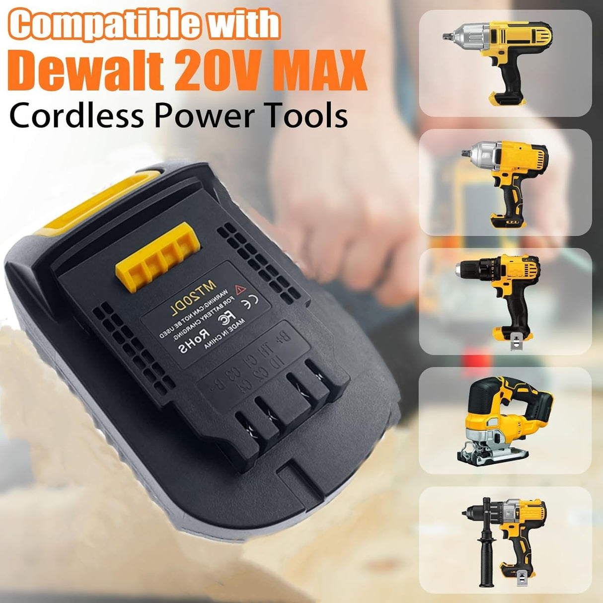TEPULAS MT20DL Battery Adapter for Makita for Dewalt, for Makita 18V Lithium Battery Convert to for Dewalt 20V Power Tools(No Battery) TEPULAS