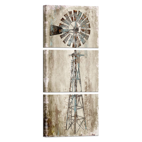 Kalormore Rustic Farmhouse Style Rusty Windmill Picture Canvas Prints Wall Art Decor for Home Wall Decoration Gallery Wrapped Artwork Vintage Country Farm Bedroom Living Room Wall Decoration Kalormore