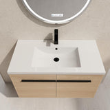 Beyondnext 36" Bathroom Vanity with Sink, 36 Inch Floating Bathroom Vanity, Single Sink Bathroom Vanity Combo, Modern Bathroom Vanity, Brown Wall Mounted Cabinet Set Beyondnext