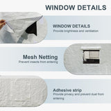 Domi 10' x 12' Universal Winter Gazebo Cover for Hardtop Gazebos,Outdoor Waterproof Enclosed Cover with Sidewalls and Mesh Windows,White (Gazebo not Included) domi outdoor living