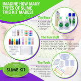 Discovering DIY Slime Kit for Girls and Boys - 52-Piece Slime Making Kit for Kids w/Craft Supplies - Makes Unicorn, Cloud, Butter, Galaxy, Mermaid and Slime for Kids Discovering DIY