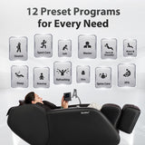 iBooMas Massage Chair Full Body, Zero Gravity SL-Track Shiatsu Massage Recliner with Shoulder Back and Leg Heat, APP Control, Foot Roller, Bluetooth, Airbags, Body Scan(Brown+Black) iBooMas