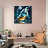 STGLCR Wolf Diamond Art Kits for Adults, Wolf Moon Diamond Painting Kits for Adults Beginners, DIY 5D Forest Diamond Painting with Round Gem Art Kits for Adult for Gift Home Wall Decor 12x12 Inch STGLCR