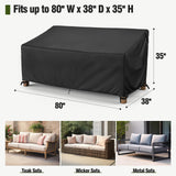 MR. COVER 3-Seater Outdoor Couch Cover Waterproof, 80 Inch Patio Furniture Cover for Sofa, High-Quality Polyester & Double-Stitched Seams, Classic Black MR. COVER