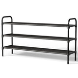 Kitsure Extra-Long Shoe Rack for Closet, Shoe Organizer for Front Door Entrance, Stackable Shoe Shelf, Detachable Closet Organizers and Storage, 39.0" Wide - 3 Tier, Black Kitsure