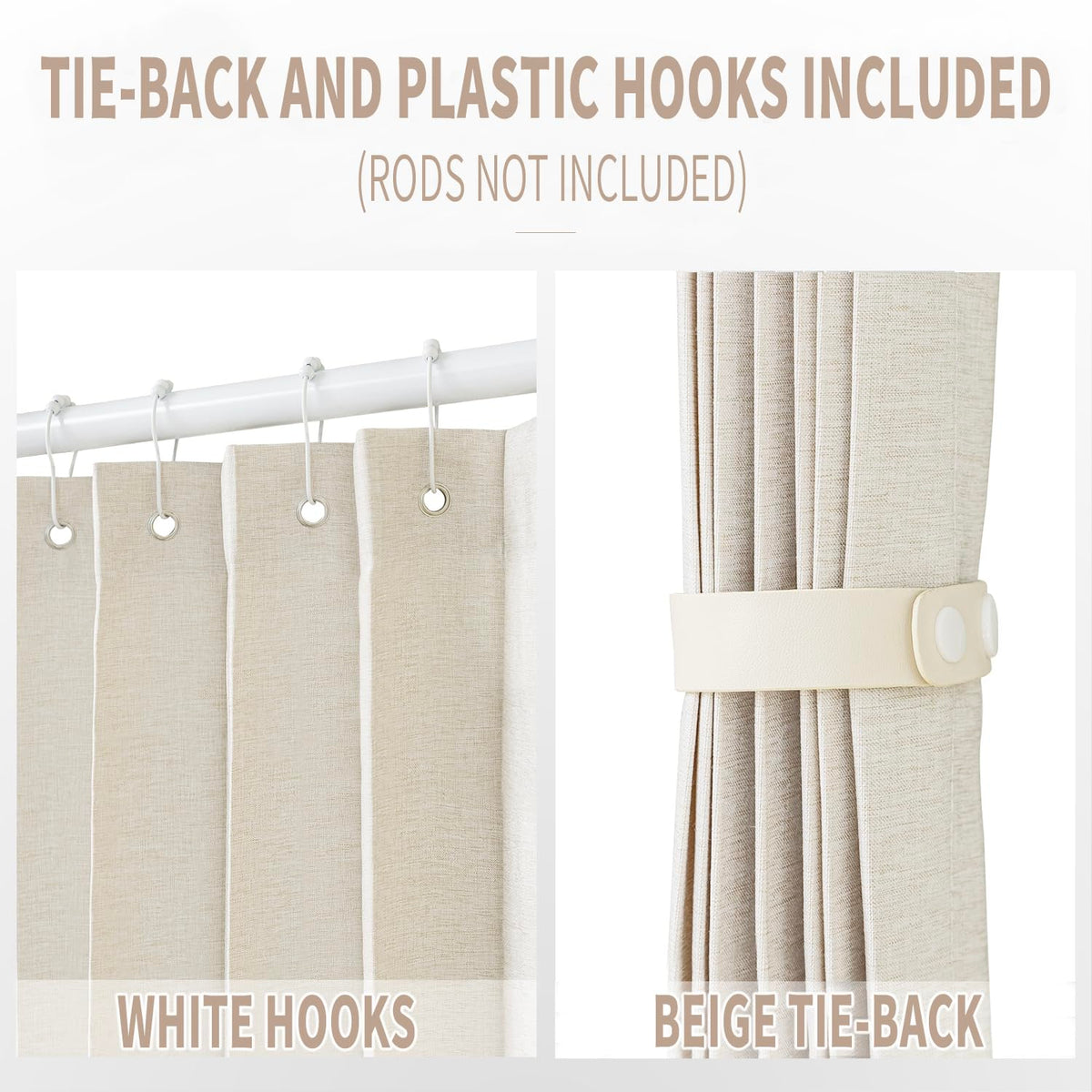 Vatge Closet Curtains, Accordion Style Door Curtains for Doorways, Pleated Folding Doors Curtain for Closet and Room Divider, 1 Panel, W39 x L78, Beige Vatge