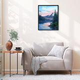 Ginkko Paint by Numbers Kit for Adults Beginner & Kids Ages 8-12 with Wooden Frame Easy Acrylic on Canvas 9x12 inch with Paints and Brushes, Mountain Sunset(Include Framed) Ginkko