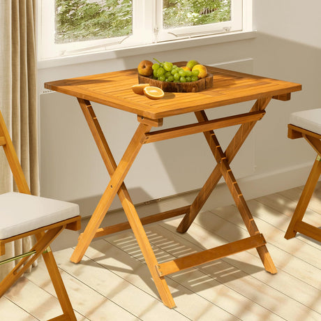 Idzo FSC Acacia Wooden Folding Table, Heavy Duty 270lbs Capacity, Rustic Garden, Backyard, Porch, Patio, Easy Assembly, Large Size, Legolas - Elegant Design IDZO