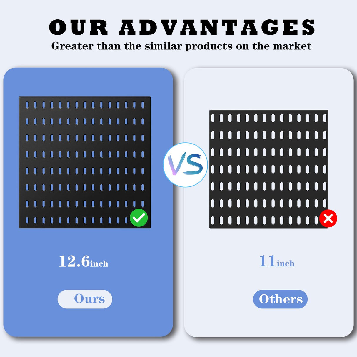 MULSAME Pegboard Combination Kit, 25.2" x 25.2" Wall Mounted Storage Set with 4 Pegboards & 20 Accessories Hanging, Peg Boards Organizer MULSAME