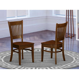 East West Furniture VAC-ESP-W Vancouver Kitchen Dining Chairs - Slat Back Wood Seat Chairs, Set of 2, Espresso East West Furniture