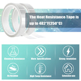 MEBMIK 2 Rolls 20mm x33m(108ft) Clear Heat Tape,Transparent High Temperature Heat Resistant Tape,Heat Transfer Tape for Heat Press and Sublimation,Heat Transfer Vinyl,No Residue MEBMIK