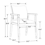 thksbought Mid Century Modern Walnut Dining Chairs Wood Arm Beige Fabric Kitchen Cafe Living Room Decor Furniture thksbought