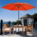 JEAREY 7.5FT Patio Umbrella Market Table Umbrella with 6 Sturdy Ribs, Push Button Tilt/Crank Outdoor Umbrella for Garden, Deck, Backyard, Pool and Beach,Orange JEAREY