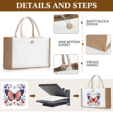 Bulyoou 12 Pcs Sublimation Blank Tote Bags and Makeup Bags Set, Reusable Canvas Polyester Tote Bags for DIY Craft Burlap Gift Bags Makeup Pouches Cosmetic Bags for Women Shopping Grocery Bridesmaids Bulyoou