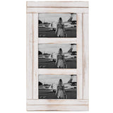 RiteSune 3 Picture Frames 4x6 for Wall, Photo Collage Frame Present for Birthday, Rustic Photo Frames for Home Wall Decor（White RiteSune