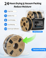 LANDU PLA Filament 1.75mm Black 1KG, 3D Printer Filament 1kg Cardboard Spool(2.2lbs), Dimensional Accuracy +/- 0.02mm, Neatly Wound 3D Printing Filament Fits for Most FDM 3D Printers, Black PLA LANDU