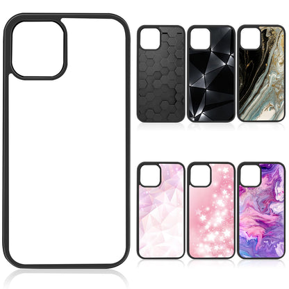 Weewooday 6 Pieces Sublimation Phone Case Covers Blank DIY Printable Phone Covers Anti-Slip Shockproof Customize Heat Press Rubber Protective DIY Phone Case(Compatible with iPhone 11) Black