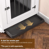 Zakkart Dog Crate Furniture for Large Dogs Up to 60 lbs. - Barn Door Puppy Kennel w/Thickened Farmhouse Top & Metal Bars - 37'' Wide - White Decorative Modern Dog Crate Table, End Table, Nightstand Zakkart