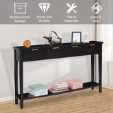 Kinsuite Long Sofa Table with 4 Drawers - Modern Black Console Table with 1 Bottom Shelf, 60 inch Wood Hallway Table Entryway Table for Living Room Bedroom Kitchen Kinsuite